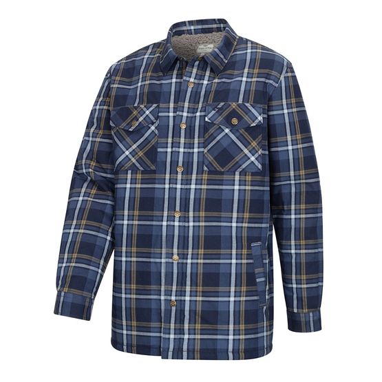Hoggs of Fife Brunton Sherpa Linked Navy/Gold Shacket