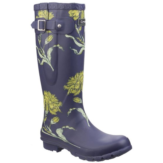 Cotswold Flower Windsor Print Festival Wellington Boots - Blue