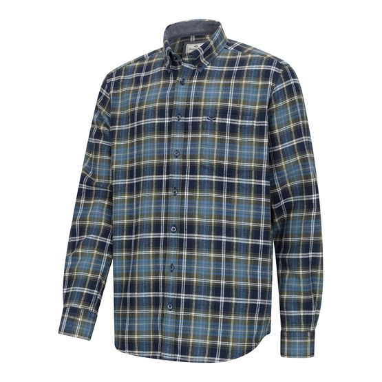 Hoggs of Fife Pitcairn Green/Blue Flannel Check Shirt