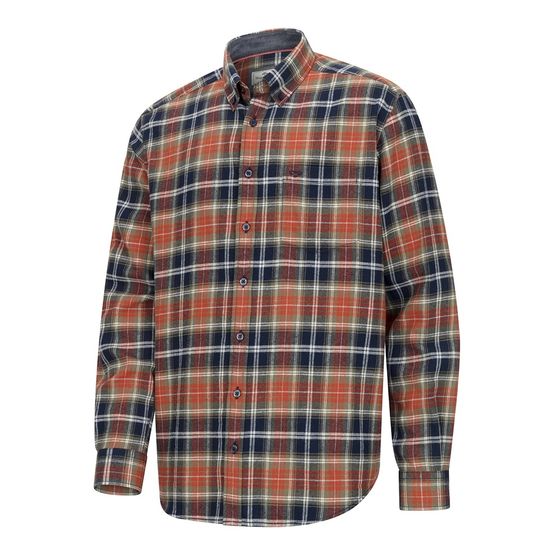 Hoggs of Fife Pitcairn Rust/Green Flannel Check Shirt