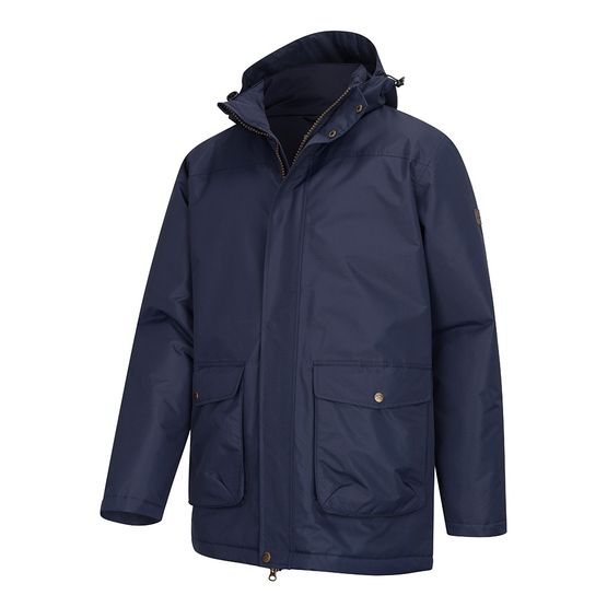 Hoggs of Fife Mens Walker Long Navy Ink Coat