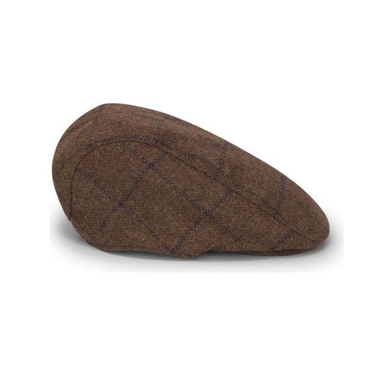 Hoggs of Fife Windowpane Brown Waterproof Tweed Hat