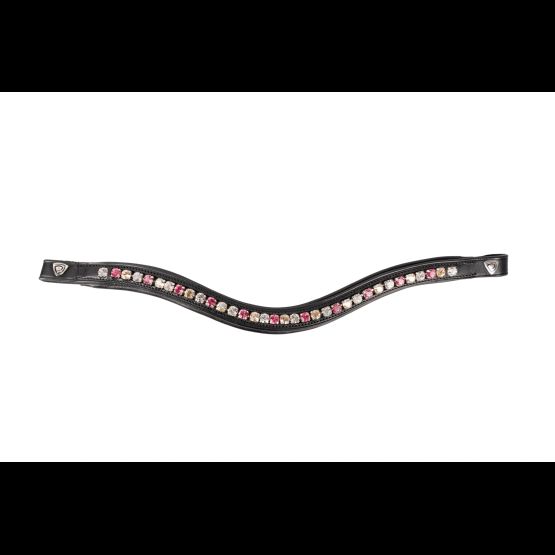 ProPresicce Signature Curved Diamante Browband by Hy Equestrian with Pink/Silver/Taupe Diamantes
