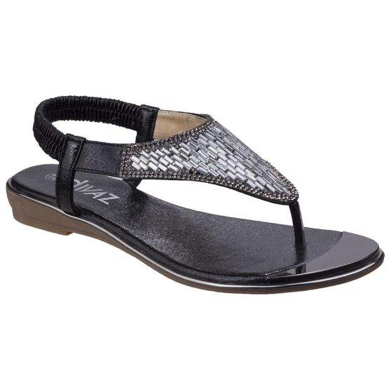 Kirsty Toe Post Sandal in Black
