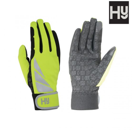 Reflector GlowGuard Riding Gloves by Hy Equestrian