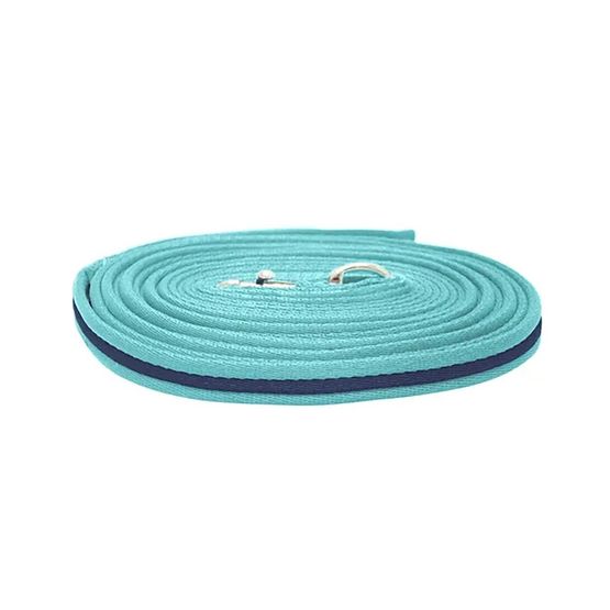 Hy Equestrian Soft Webbing Lunge Rein Teal/Navy