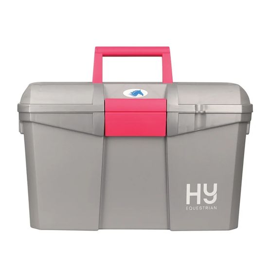 Hy Equestrian Tack Box Silver/Raspberry