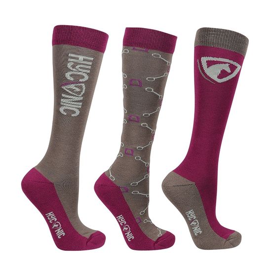 Hyconic Pattern Socks By Hy Equestrian Grey/Purple