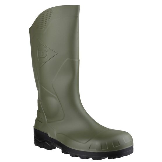 Dunlop Devon Full Safety Wellington Boots (Green/Black)