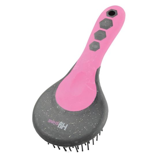 Progroom Hex Mane &amp; Tail Brush By Hy Equestrian Black/Pink