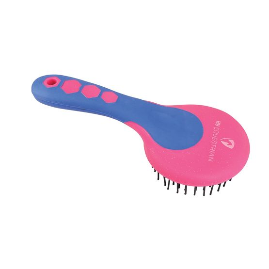 Progroom Hex Mane &amp; Tail Brush By Hy Equestrian Blue/Pink