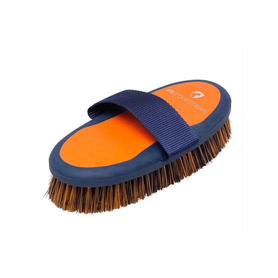 Progroom Two-Tone Body Brush By Hy Equestrian Navy/Orange