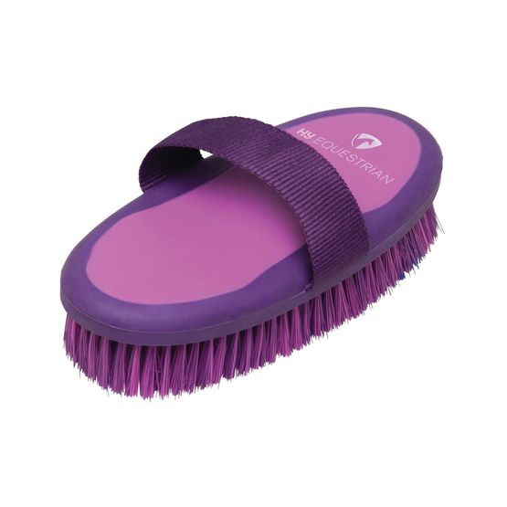 Progroom Two-Tone Body Brush By Hy Equestrian Purple/Pink