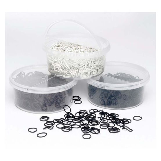 Lincoln Plaiting Bands In Half Open Container Black