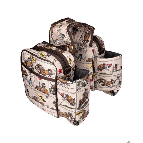 Hy Equestrian Thelwell Comic Chaos Saddle Pannier Taupe