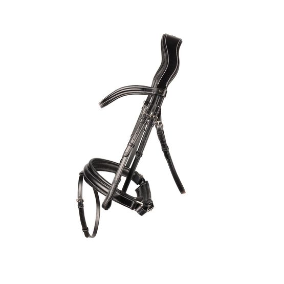 Hy Equestrian Propresicce Pelle Crank Leather Bridle Blk/Slv Black/Silver