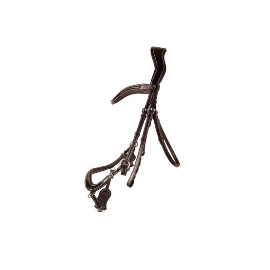 Hy Equestrian Propresicce Pelle Drop Leather Bridle Brn/Slv Brown/Silver