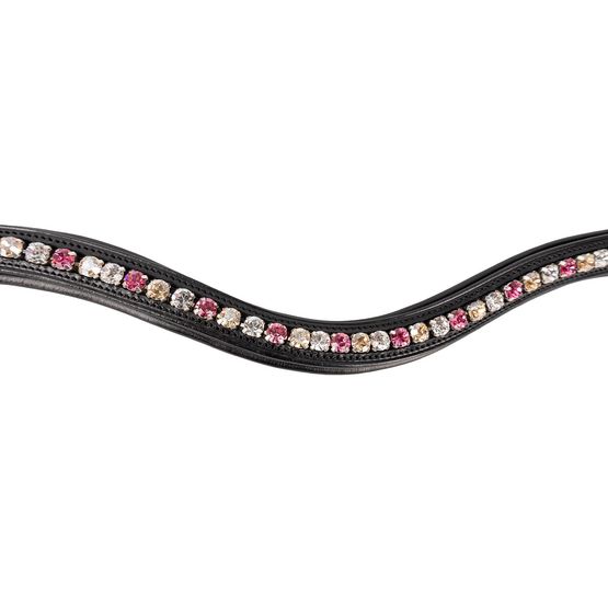 Hy Equestrian Propresicce Signature Browband Pnk/Slv/Tpe Pink/Silver/Taupe Diamante