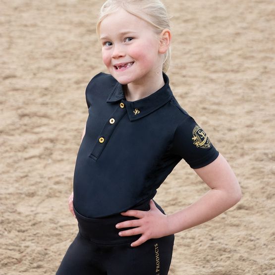 Supreme Products Active Junior Show Rider Polo Shirt Child Black/Gold
