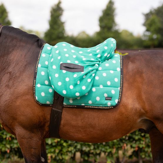 Supreme Products Dotty Fleece Ride On Saddle Cover Gorgeous Green