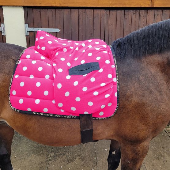 Supreme Products Dotty Fleece Ride On Saddle Cover Paradise Pink