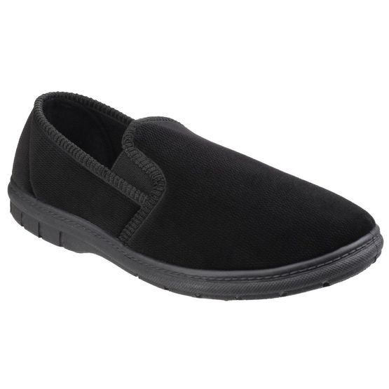 Fleet &amp; Foster John Twin Gusset Memory Foam Shoe in Black