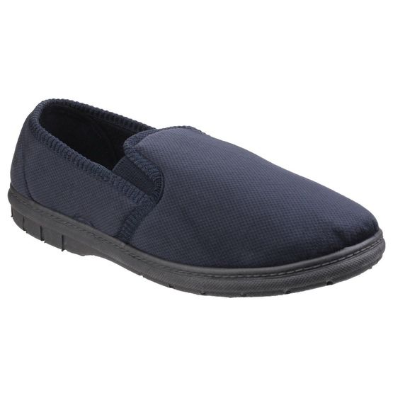 Fleet &amp; Foster John Twin Gusset Memory Foam Shoe in Navy