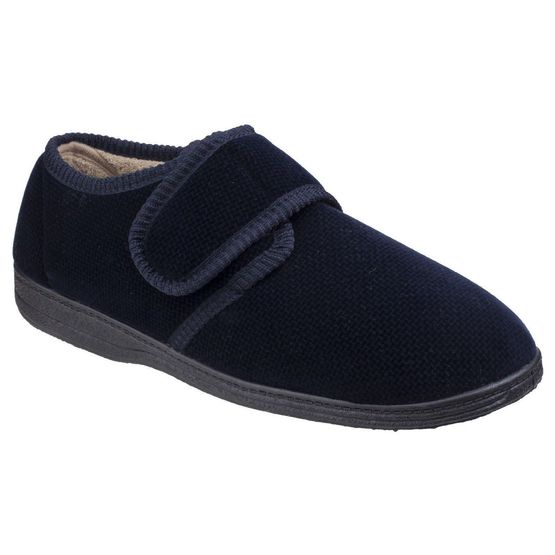 Sam Velcro Slipper in Navy