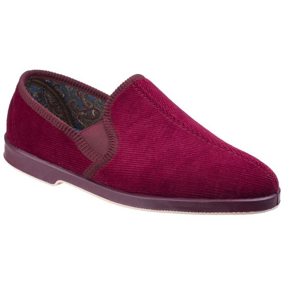 Mens Twin Gusset Slipper in Wine