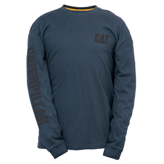 Caterpillar Trademark Banner Long Sleeve T-Shirt - Dark Marine