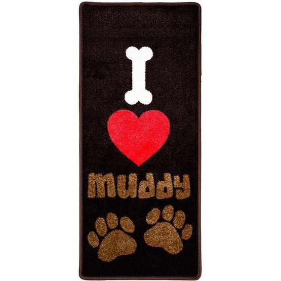 Pet Rebellion I Love Muddy Paws Dog Mat