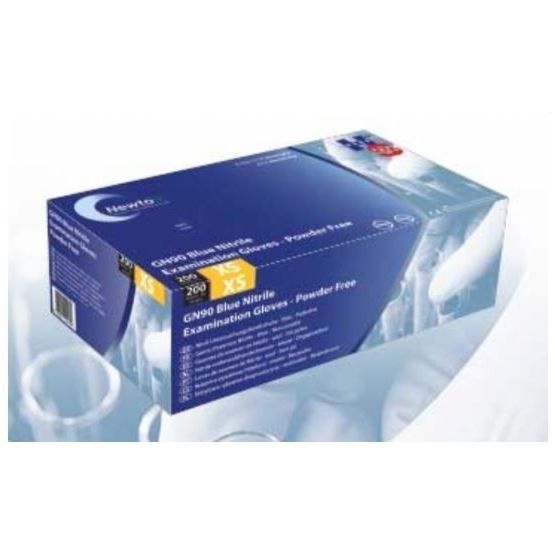 Drews UK GN90 Powder-Free Blue Nitrile Gloves (Pack of 200)
