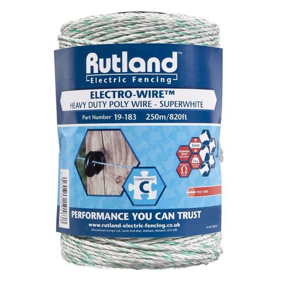 Rutland Super White Polywire - 250 metres