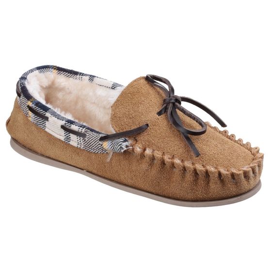 Cotswold Kilkenny Women's Slip-On Moccasin Slippers - Tan