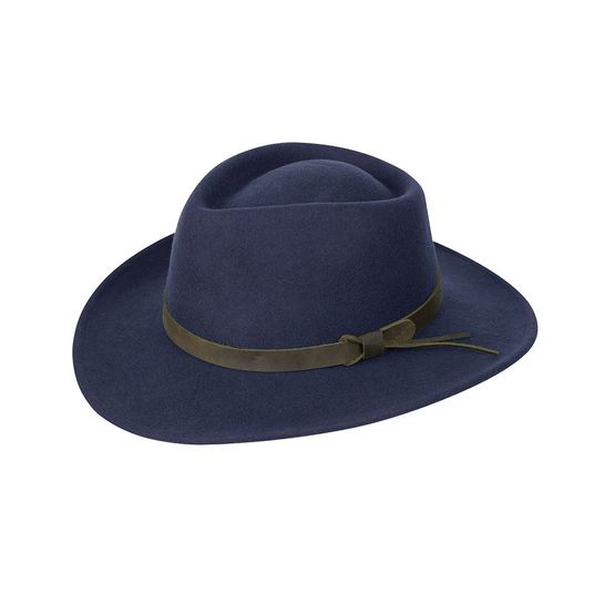 Hoggs Perth Unisex Crushable Felt Hat - Navy