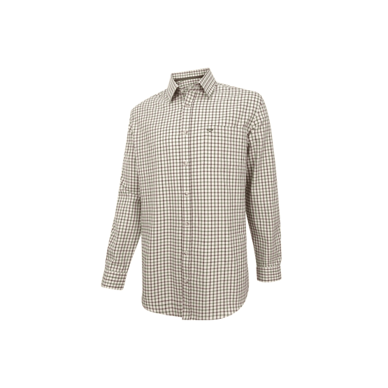 Hoggs Falkland Herringbone Twill Shirt - Green/Wine