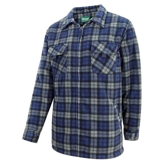 Hoggs Caithness Polar Fleece Check Workshirt - Blue