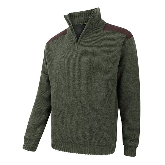 Hoggs of Fife Hebrides Zip Neck Windproof Pullover - Green