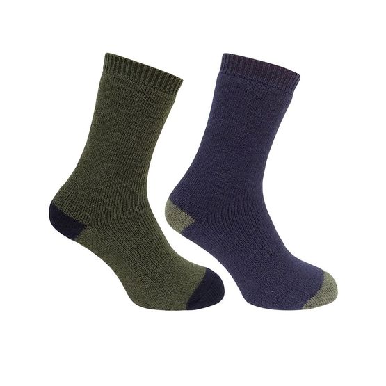 Hoggs of Fife 1904 Country Short Socks in Dark Green/Dark Navy (Twin Pack)