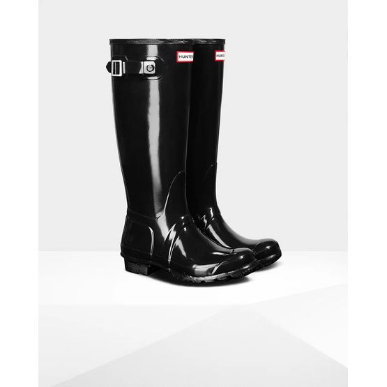 Hunter Original Tall High Gloss Black Wellington Boots