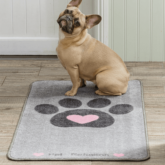 Pet Rebellion Big Paws XL Pink Heart Print Dog Mat