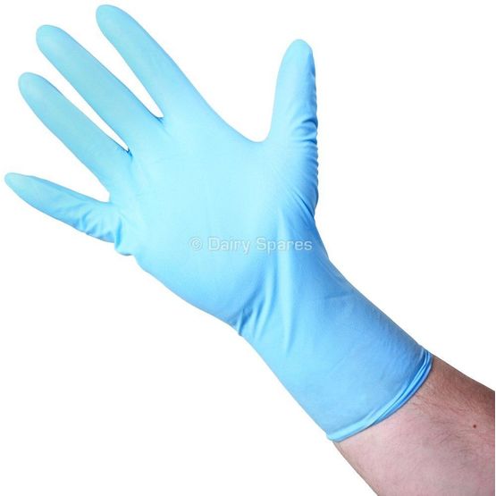 Tuffies Extra Long Blue Nitrile Powder FreeLatex Protective Gloves - 50 Pack GL44X/GL45X