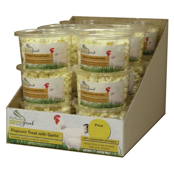 Natures Grub Popcorn Treat with Garlic - 18 Pack