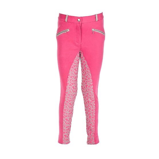 HyPERFORMANCE Wavy Children's Jodhpurs - Pink/Grey: Heart Print