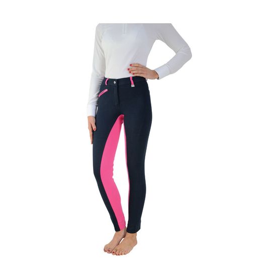 HyPERFORMANCE Manby Ladies Jodhpurs - Navy/Raspberry