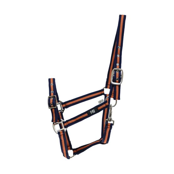 Hy Soft Webbing Head Collar - Navy/Orange