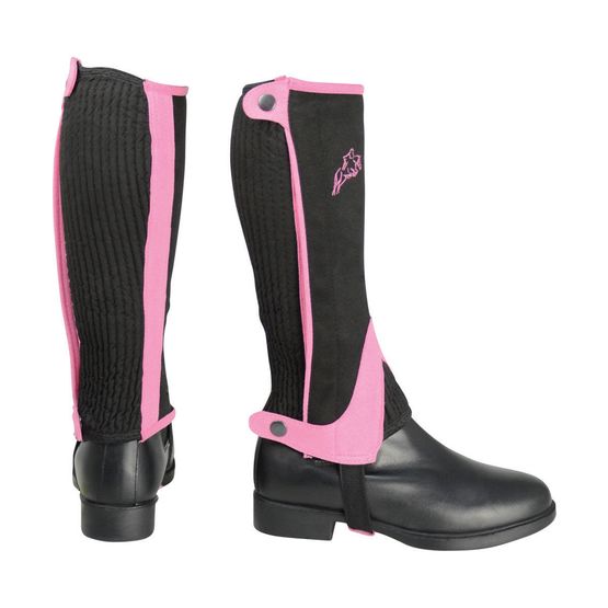 HyLAND Children's Two Tone Amara Half Chaps - Black/Pink