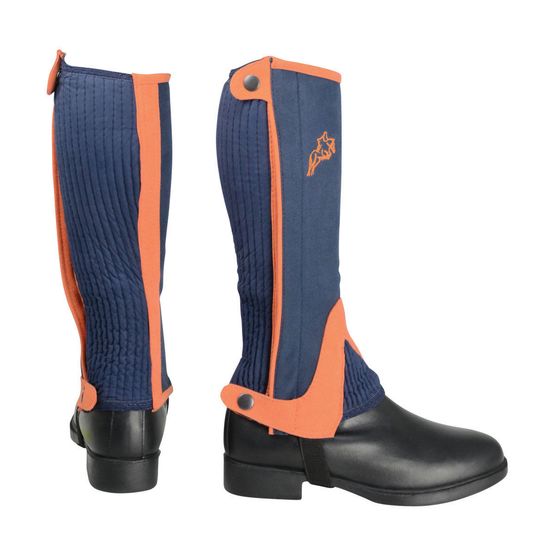 HyLAND Children's Two Tone Amara Half Chaps - Navy/Orange