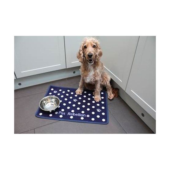 Pet Rebellion Dotty Food Mat Navy 40 x 60cm