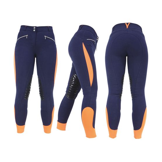 HyPERFORMANCE Sports Active Ladies Breeches - Navy/Orange